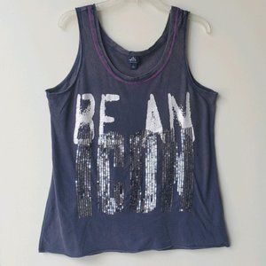 Authentic Icon Be an Icon Sparkle Glitter Tank Top Size Small